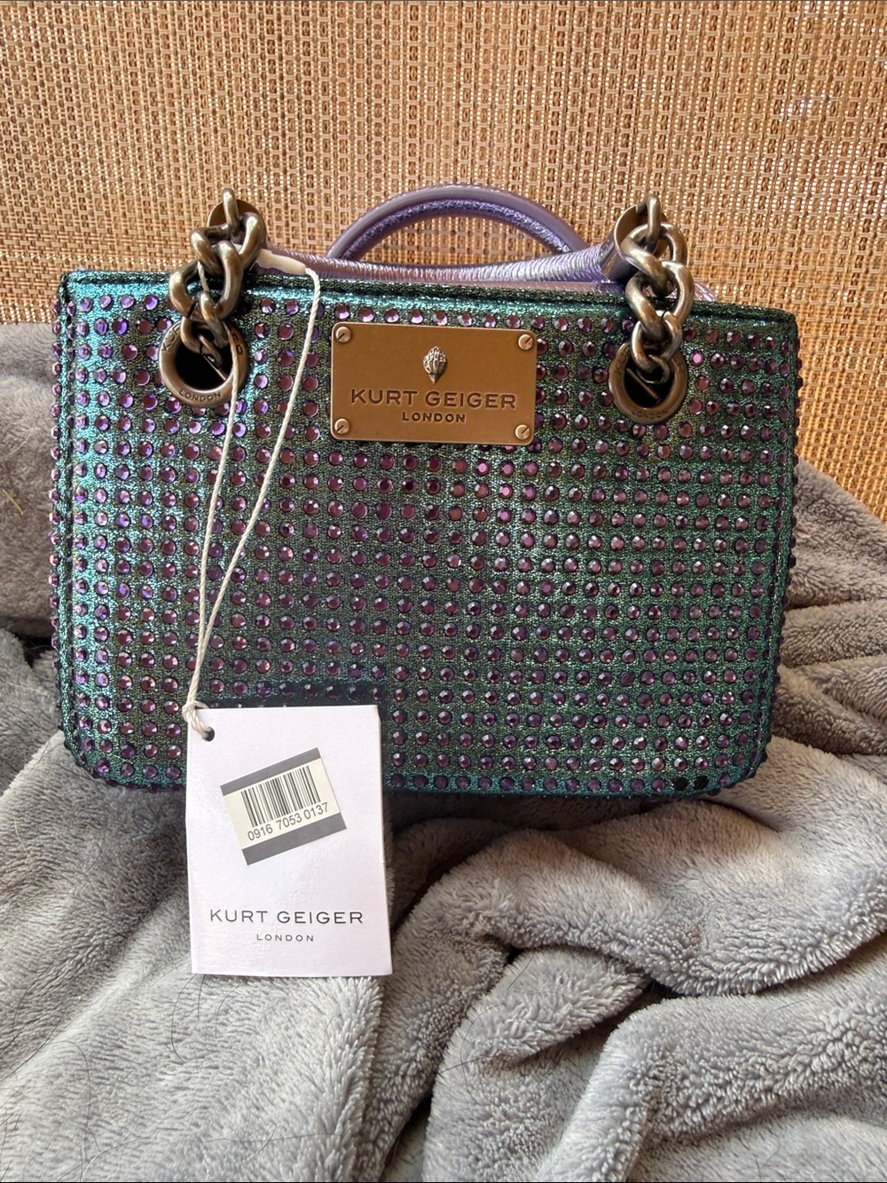 NWT Kurt Geiger London Fabric SQ Mini Brixton Crossbody $228 Retail - Picture 6 of 14